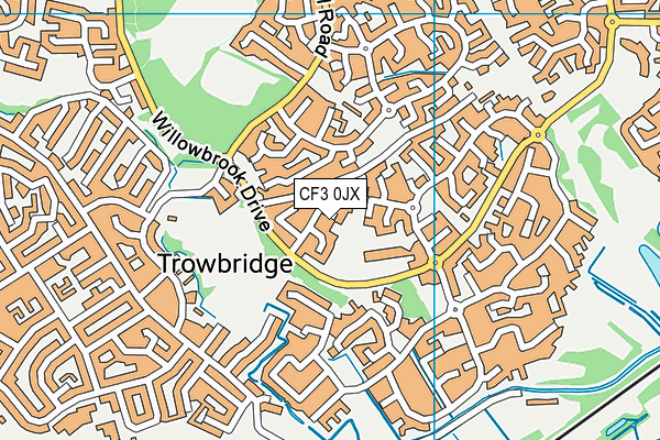 CF3 0JX map - OS VectorMap District (Ordnance Survey) CF3 0JX map - OS VectorMap District (Ordnance Survey)