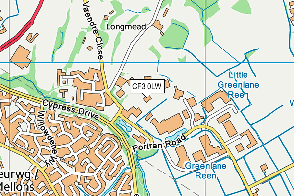 CF3 0LW map - OS VectorMap District (Ordnance Survey) CF3 0LW map - OS VectorMap District (Ordnance Survey)