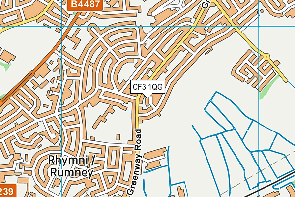 CF3 1QG map - OS VectorMap District (Ordnance Survey) CF3 1QG map - OS VectorMap District (Ordnance Survey)