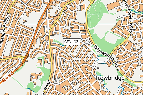 CF3 1QZ map - OS VectorMap District (Ordnance Survey) CF3 1QZ map - OS VectorMap District (Ordnance Survey)