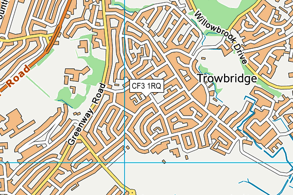 CF3 1RQ map - OS VectorMap District (Ordnance Survey) CF3 1RQ map - OS VectorMap District (Ordnance Survey)