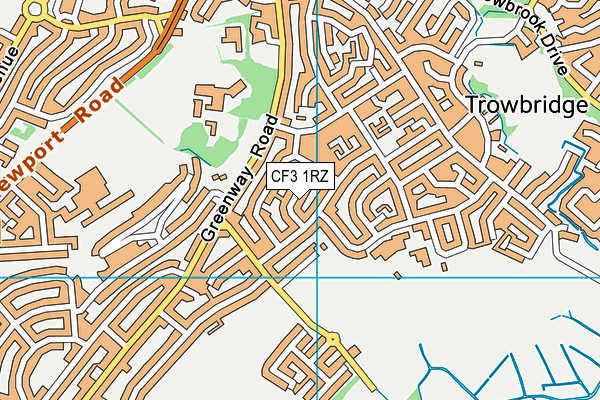 CF3 1RZ map - OS VectorMap District (Ordnance Survey) CF3 1RZ map - OS VectorMap District (Ordnance Survey)