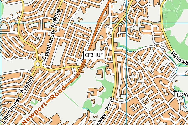 CF3 1UF map - OS VectorMap District (Ordnance Survey) CF3 1UF map - OS VectorMap District (Ordnance Survey)