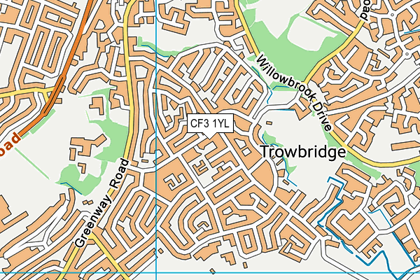 CF3 1YL map - OS VectorMap District (Ordnance Survey) CF3 1YL map - OS VectorMap District (Ordnance Survey)
