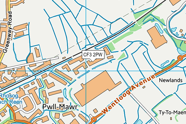 CF3 2PW map - OS VectorMap District (Ordnance Survey) CF3 2PW map - OS VectorMap District (Ordnance Survey)