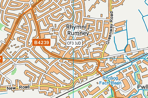 CF3 3JD map - OS VectorMap District (Ordnance Survey) CF3 3JD map - OS VectorMap District (Ordnance Survey)