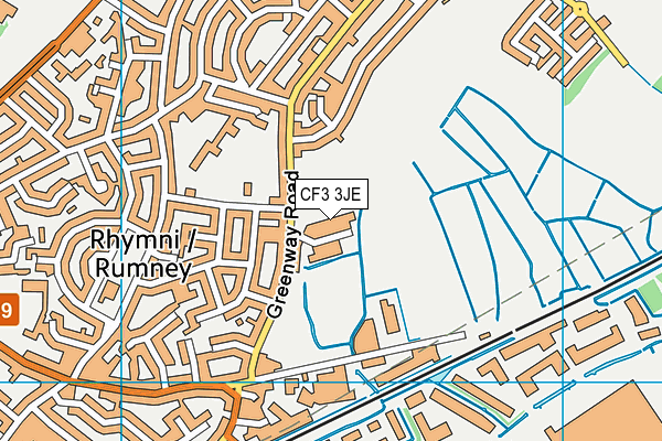 CF3 3JE map - OS VectorMap District (Ordnance Survey) CF3 3JE map - OS VectorMap District (Ordnance Survey)