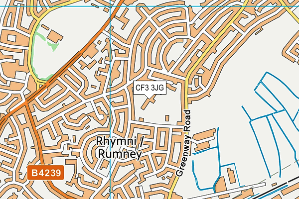 CF3 3JG map - OS VectorMap District (Ordnance Survey) CF3 3JG map - OS VectorMap District (Ordnance Survey)