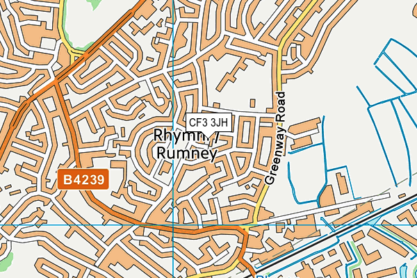CF3 3JH map - OS VectorMap District (Ordnance Survey) CF3 3JH map - OS VectorMap District (Ordnance Survey)