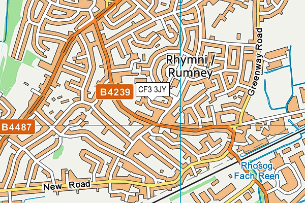 CF3 3JY map - OS VectorMap District (Ordnance Survey) CF3 3JY map - OS VectorMap District (Ordnance Survey)