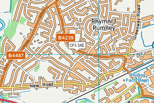CF3 3XE map - OS VectorMap District (Ordnance Survey) CF3 3XE map - OS VectorMap District (Ordnance Survey)