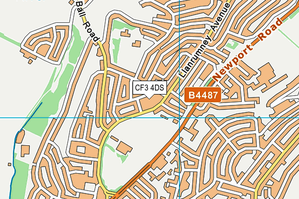 CF3 4DS map - OS VectorMap District (Ordnance Survey) CF3 4DS map - OS VectorMap District (Ordnance Survey)