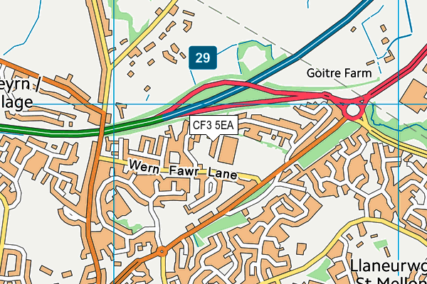 CF3 5EA map - OS VectorMap District (Ordnance Survey) CF3 5EA map - OS VectorMap District (Ordnance Survey)