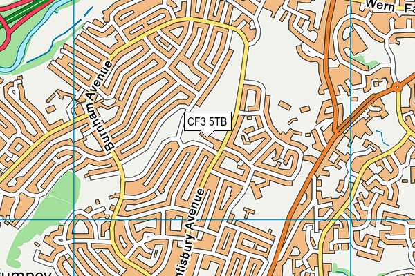CF3 5TB map - OS VectorMap District (Ordnance Survey) CF3 5TB map - OS VectorMap District (Ordnance Survey)