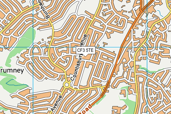 CF3 5TE map - OS VectorMap District (Ordnance Survey) CF3 5TE map - OS VectorMap District (Ordnance Survey)