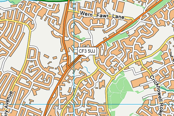 CF3 5UJ map - OS VectorMap District (Ordnance Survey) CF3 5UJ map - OS VectorMap District (Ordnance Survey)