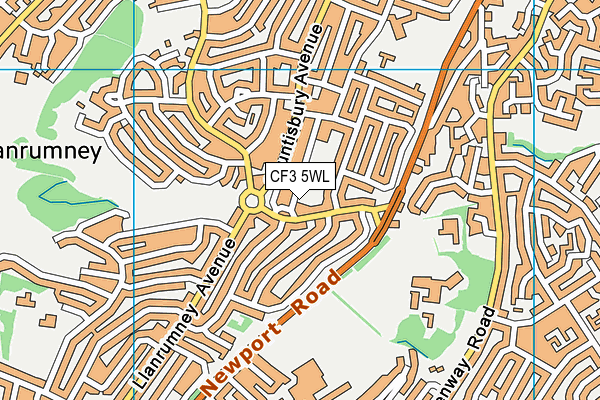 CF3 5WL map - OS VectorMap District (Ordnance Survey)