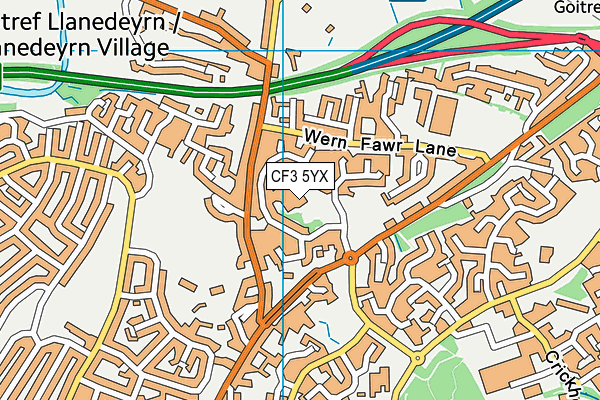 CF3 5YX map - OS VectorMap District (Ordnance Survey) CF3 5YX map - OS VectorMap District (Ordnance Survey)