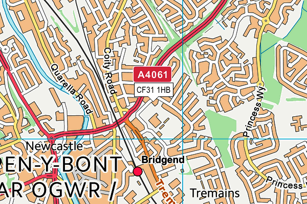 CF31 1HB map - OS VectorMap District (Ordnance Survey)