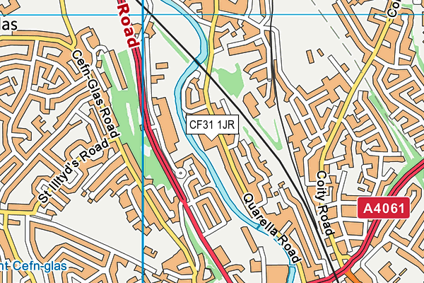 CF31 1JR map - OS VectorMap District (Ordnance Survey) CF31 1JR map - OS VectorMap District (Ordnance Survey)