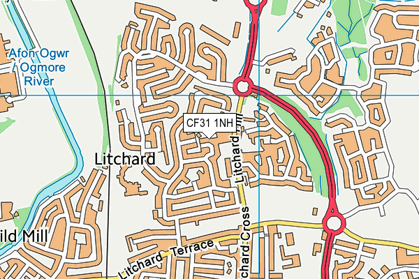 CF31 1NH map - OS VectorMap District (Ordnance Survey)
