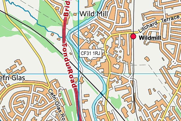 CF31 1RJ map - OS VectorMap District (Ordnance Survey) CF31 1RJ map - OS VectorMap District (Ordnance Survey)