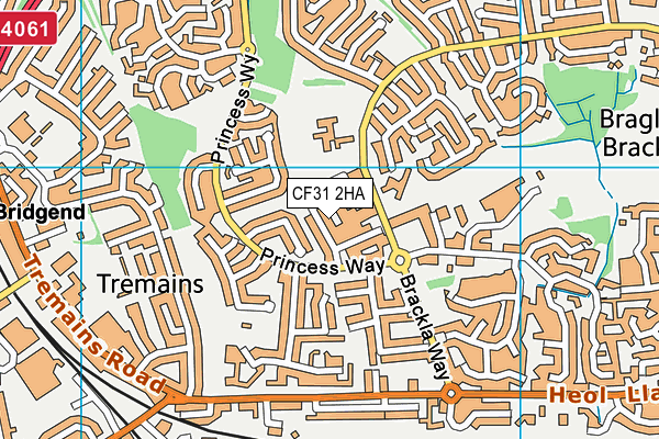 CF31 2HA map - OS VectorMap District (Ordnance Survey) CF31 2HA map - OS VectorMap District (Ordnance Survey)