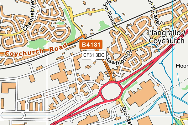 CF31 3DQ map - OS VectorMap District (Ordnance Survey) CF31 3DQ map - OS VectorMap District (Ordnance Survey)