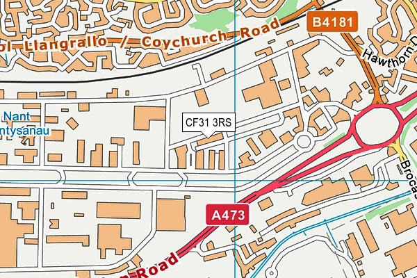 CF31 3RS map - OS VectorMap District (Ordnance Survey) CF31 3RS map - OS VectorMap District (Ordnance Survey)
