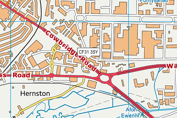CF31 3SY map - OS VectorMap District (Ordnance Survey) CF31 3SY map - OS VectorMap District (Ordnance Survey)