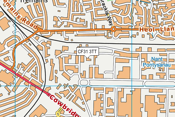 CF31 3TT map - OS VectorMap District (Ordnance Survey) CF31 3TT map - OS VectorMap District (Ordnance Survey)