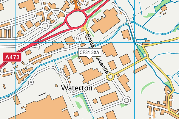 CF31 3XA map - OS VectorMap District (Ordnance Survey) CF31 3XA map - OS VectorMap District (Ordnance Survey)