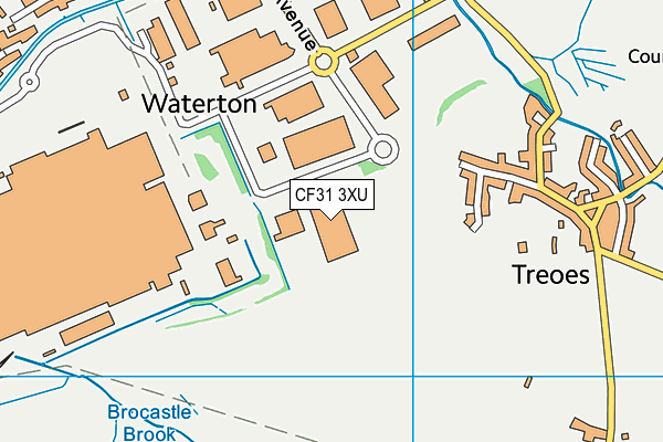 CF31 3XU map - OS VectorMap District (Ordnance Survey) CF31 3XU map - OS VectorMap District (Ordnance Survey)