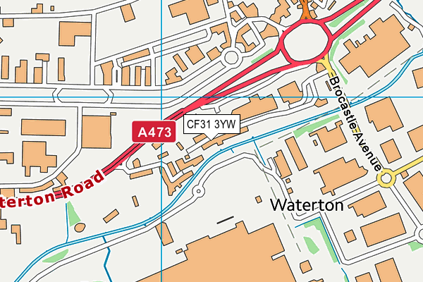CF31 3YW map - OS VectorMap District (Ordnance Survey) CF31 3YW map - OS VectorMap District (Ordnance Survey)