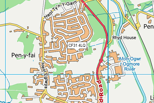 CF31 4LQ map - OS VectorMap District (Ordnance Survey) CF31 4LQ map - OS VectorMap District (Ordnance Survey)