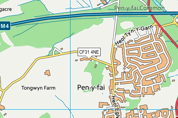 CF31 4NE map - OS VectorMap District (Ordnance Survey) CF31 4NE map - OS VectorMap District (Ordnance Survey)