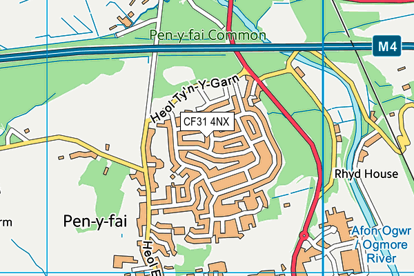 CF31 4NX map - OS VectorMap District (Ordnance Survey) CF31 4NX map - OS VectorMap District (Ordnance Survey)