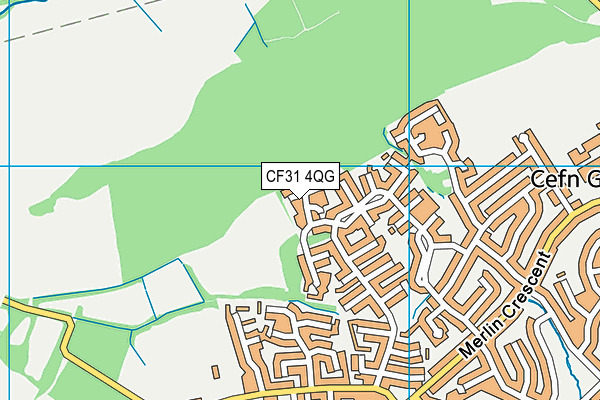 CF31 4QG map - OS VectorMap District (Ordnance Survey) CF31 4QG map - OS VectorMap District (Ordnance Survey)