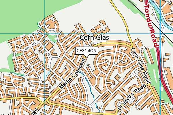 CF31 4QN map - OS VectorMap District (Ordnance Survey) CF31 4QN map - OS VectorMap District (Ordnance Survey)
