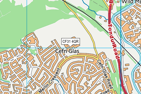 CF31 4QR map - OS VectorMap District (Ordnance Survey) CF31 4QR map - OS VectorMap District (Ordnance Survey)