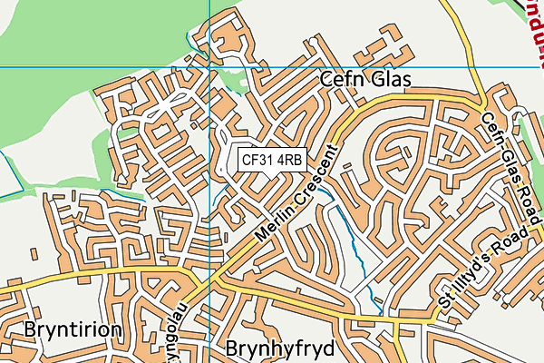 CF31 4RB map - OS VectorMap District (Ordnance Survey) CF31 4RB map - OS VectorMap District (Ordnance Survey)