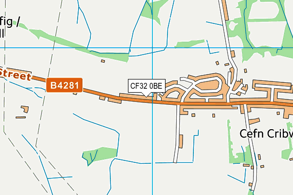CF32 0BE map - OS VectorMap District (Ordnance Survey) CF32 0BE map - OS VectorMap District (Ordnance Survey)