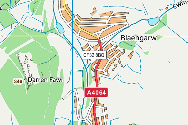 CF32 8BQ map - OS VectorMap District (Ordnance Survey)