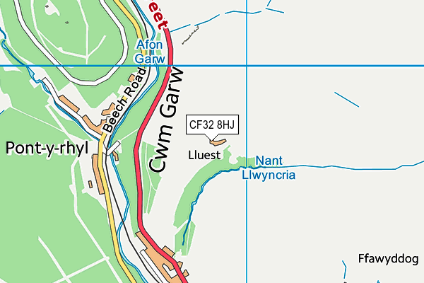 CF32 8HJ map - OS VectorMap District (Ordnance Survey) CF32 8HJ map - OS VectorMap District (Ordnance Survey)