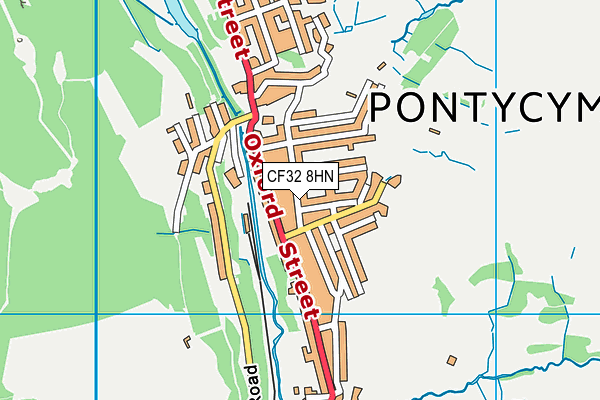CF32 8HN map - OS VectorMap District (Ordnance Survey) CF32 8HN map - OS VectorMap District (Ordnance Survey)