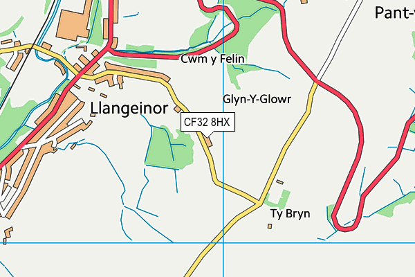 CF32 8HX map - OS VectorMap District (Ordnance Survey) CF32 8HX map - OS VectorMap District (Ordnance Survey)