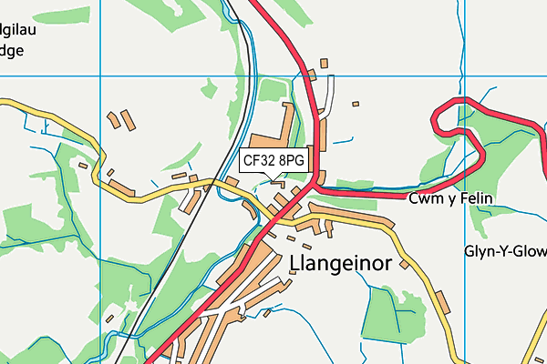 CF32 8PG map - OS VectorMap District (Ordnance Survey) CF32 8PG map - OS VectorMap District (Ordnance Survey)