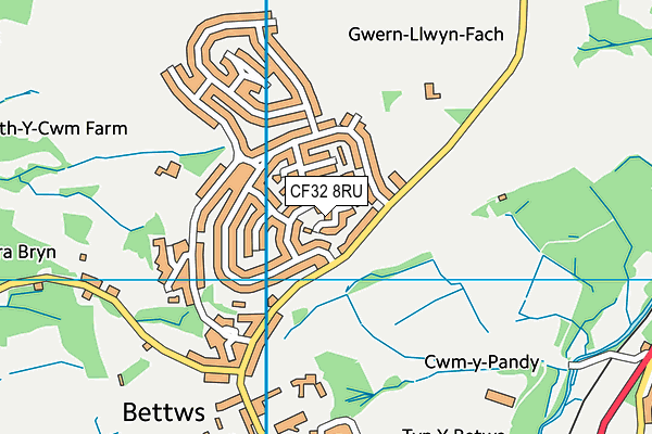 CF32 8RU map - OS VectorMap District (Ordnance Survey) CF32 8RU map - OS VectorMap District (Ordnance Survey)