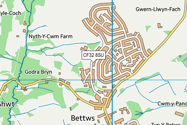CF32 8SU map - OS VectorMap District (Ordnance Survey) CF32 8SU map - OS VectorMap District (Ordnance Survey)