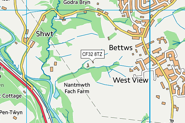 CF32 8TZ map - OS VectorMap District (Ordnance Survey) CF32 8TZ map - OS VectorMap District (Ordnance Survey)